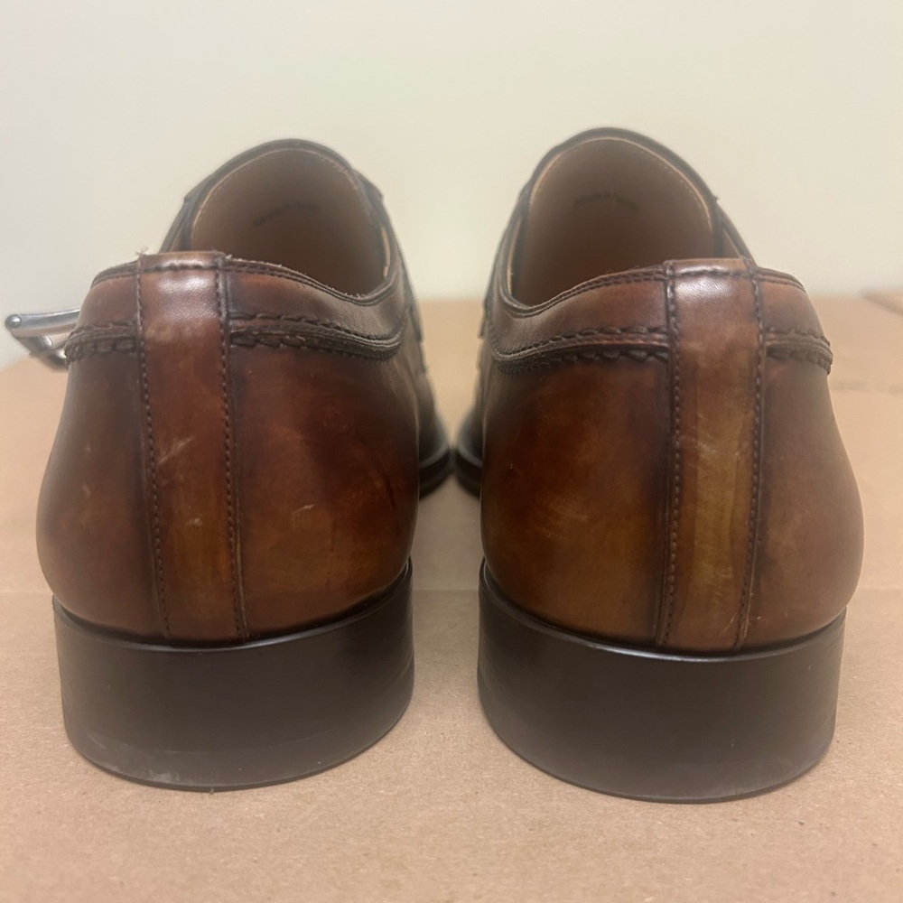 Magnanni Men's Tan Leather Monk straps - Picture 2 of 6